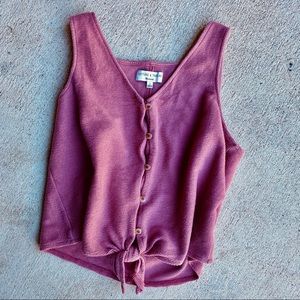 Madewell Dusty Rose ribbed tie top